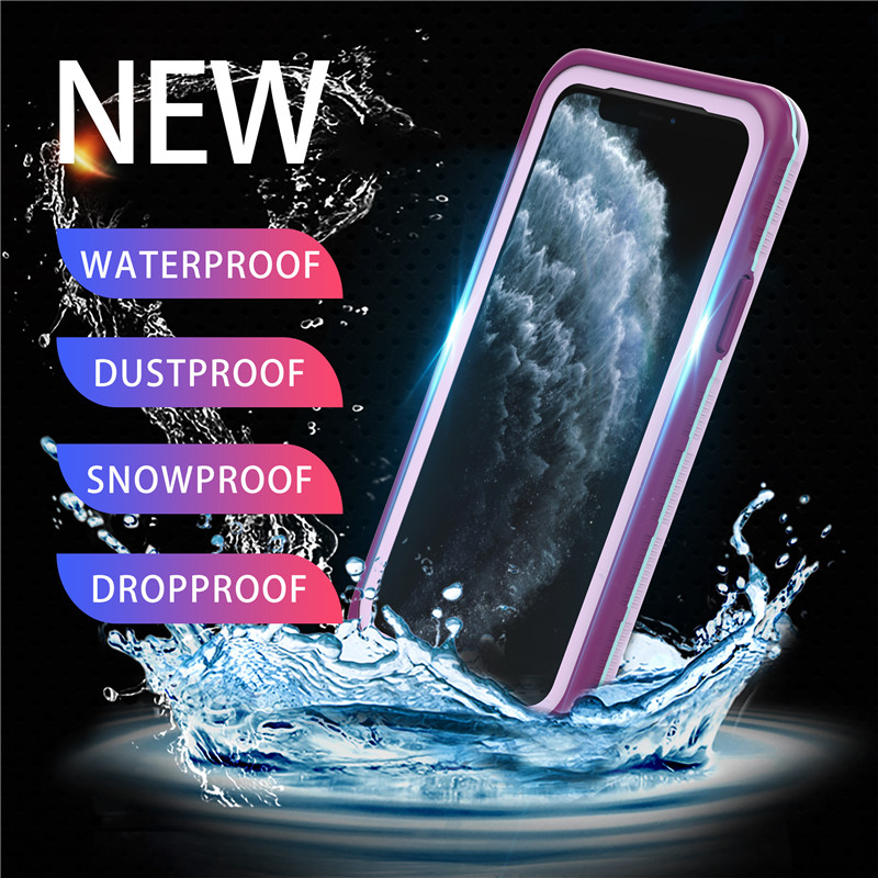 Iphone 11 pro case lifeproof beach proof phone case iphone pro case case (purple) مع الغطاء الخلفي الصلبة اللون