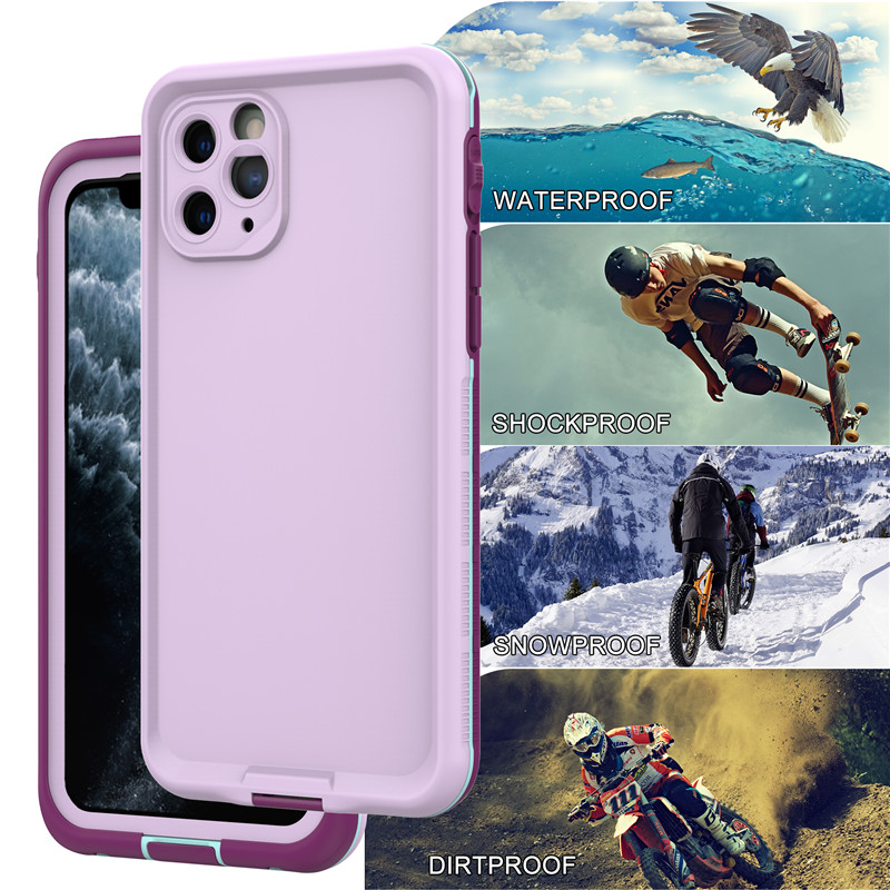 Iphone 11 pro case lifeproof beach proof phone case iphone pro case case (purple) مع الغطاء الخلفي الصلبة اللون