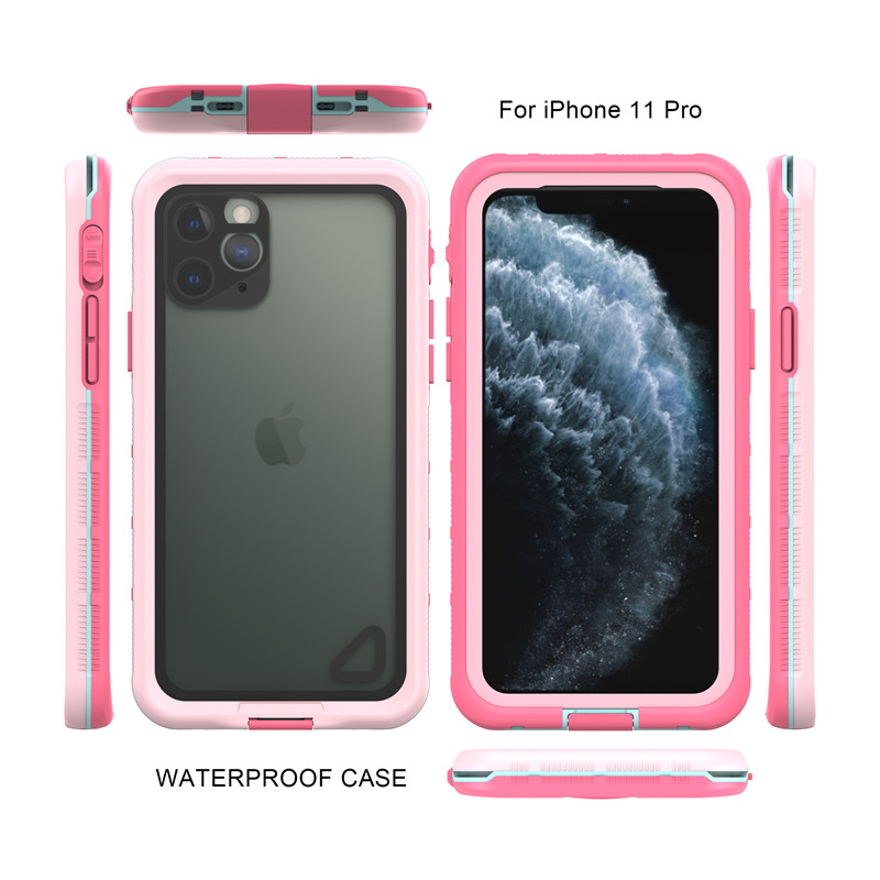 اي فون 11 الموالية lifeproof حالة الهاتف wterproof محفظة أفضل waterprooof puch آيفون 11 الموالية (الوردي) مع الغطاء الخلفي شفاف