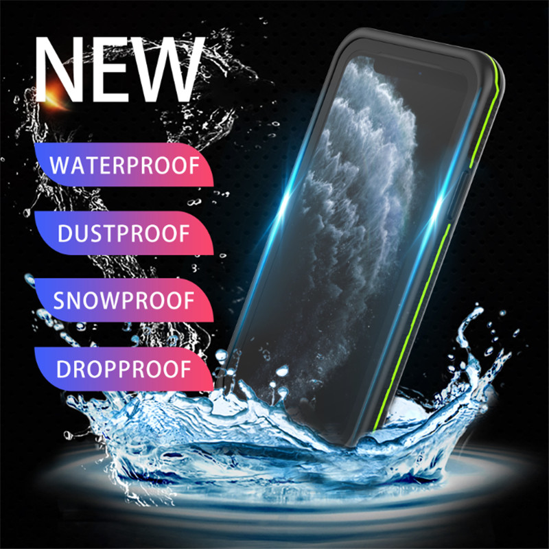 حالة الهاتف للماء للسباحة المياه iphone 11 الموالية ماكس حالة lifeproof الهاتف (أسود) مع الغطاء الخلفي شفاف