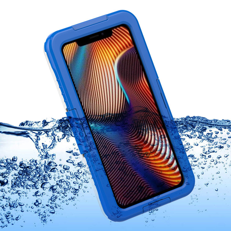 عبوة مضادة للماء ضد الصدمات ضد الغبار والصدمات لهواتف ايفون XR (ازرق)